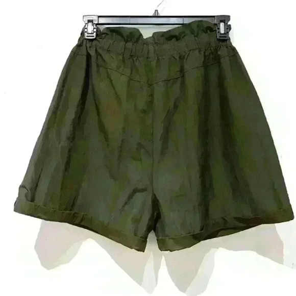 Paperbag Waist Shorts Khaki Drawstring Orange Women's Size 14US/18UK ASOS - Picture 2 of 4